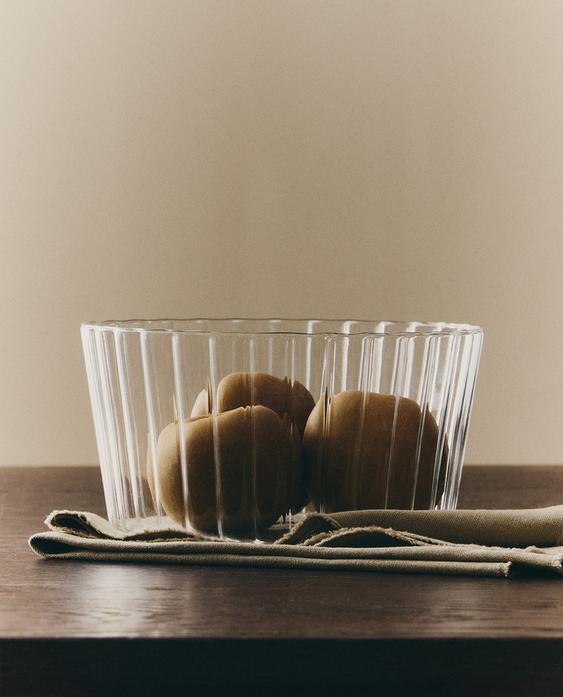 WAVY BOROSILICATE GLASS SALAD BOWL