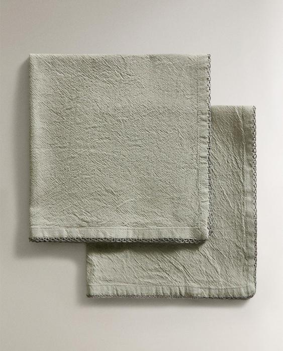 PACK OF PLAIN DYED THREAD NAPKINS (PACK OF 2)