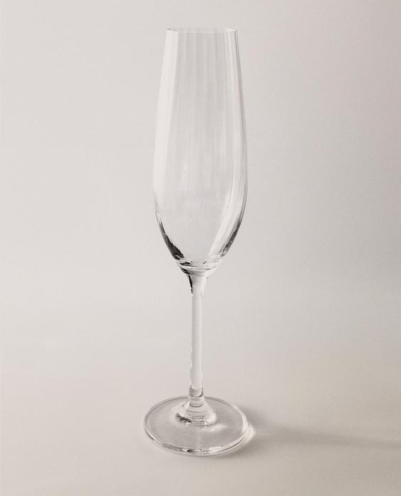 波纹玻璃笛型杯
