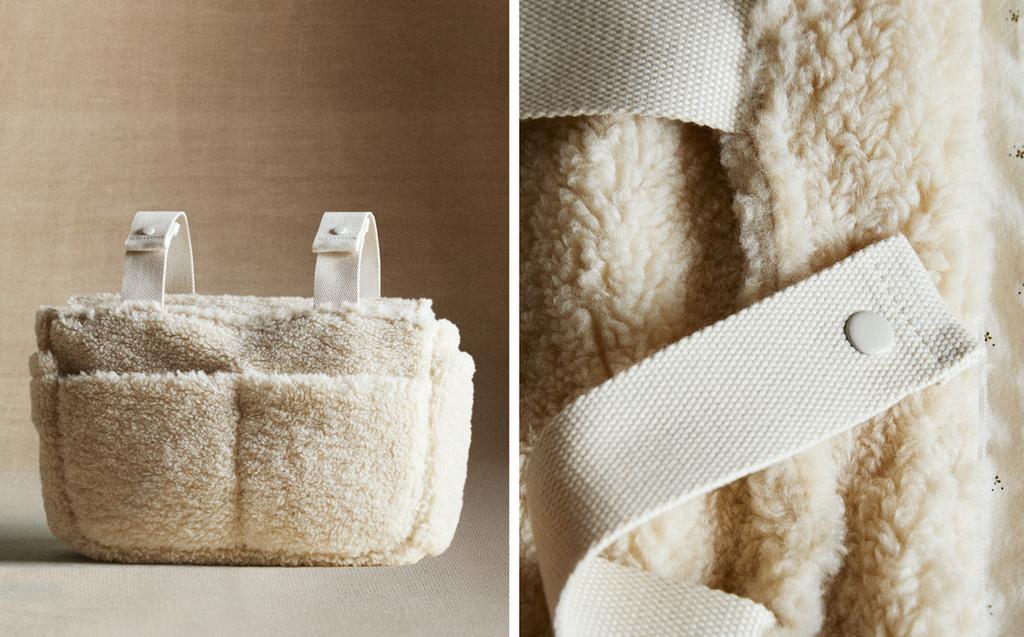 FAUX SHEARLING MATERNITY PUSHCHAIR BAG