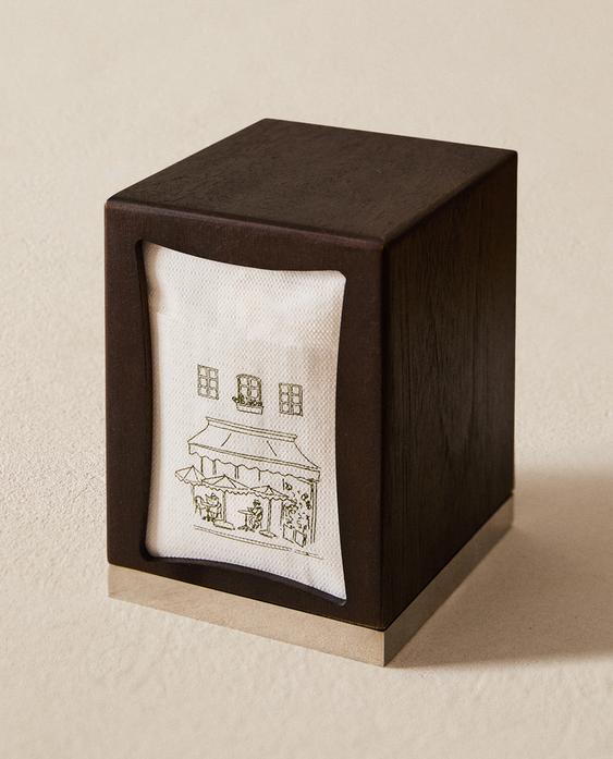 咖啡主题餐巾纸和餐巾架套装