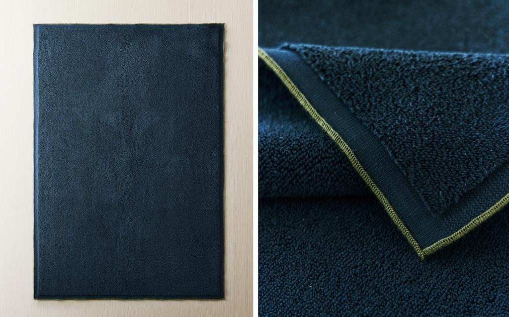 BATH MAT WITH COLOURED TOPSTITCHING