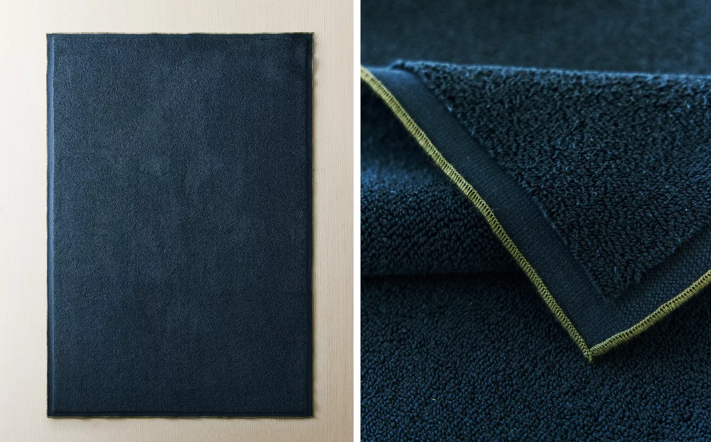 BATH MAT WITH COLOURED TOPSTITCHING