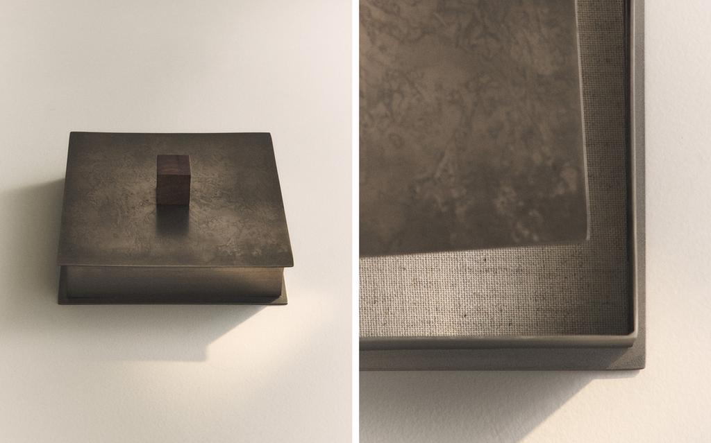 METAL BOX WITH WOODEN HANDLE
