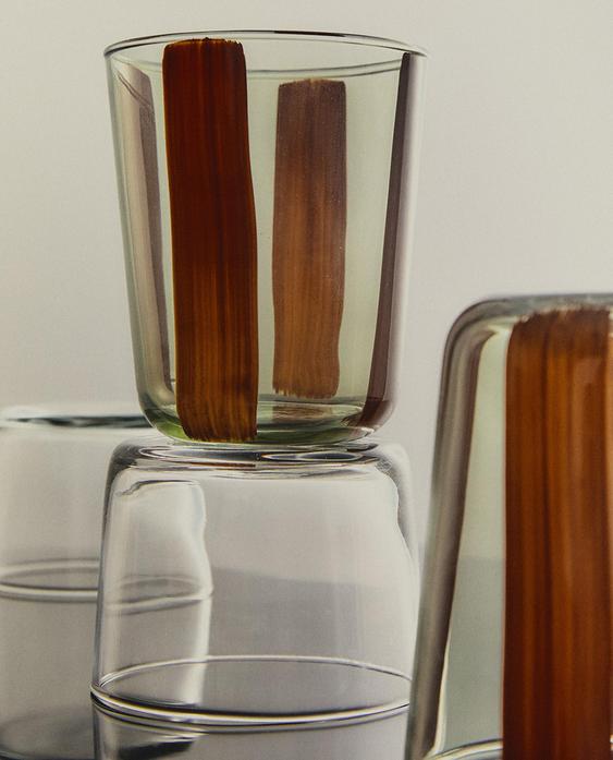 STRIPED GLASS TUMBLER