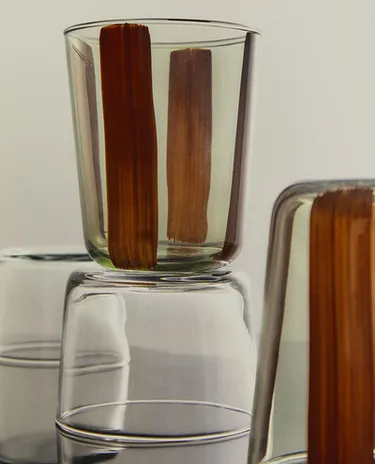 STRIPED GLASS TUMBLER
