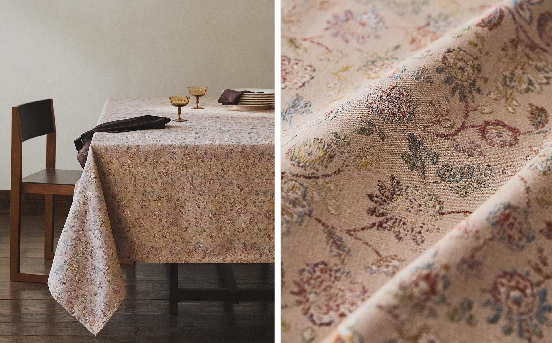 FLORAL JACQUARD TABLECLOTH