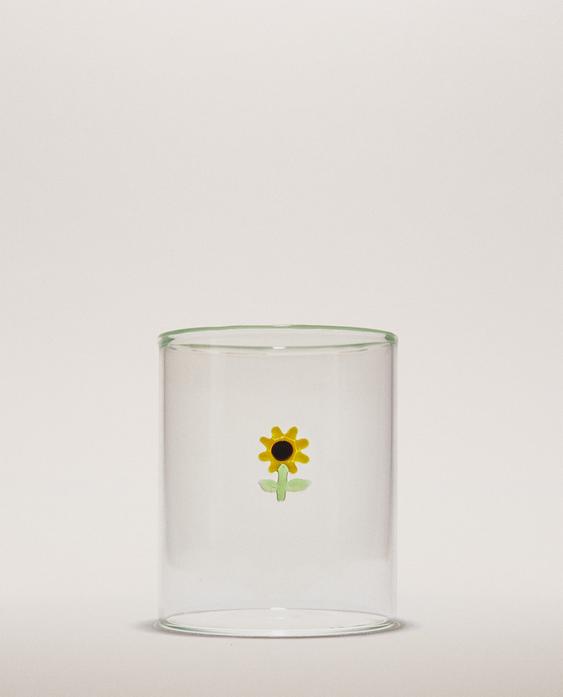 SUNFLOWER BOROSILICATE TUMBLER