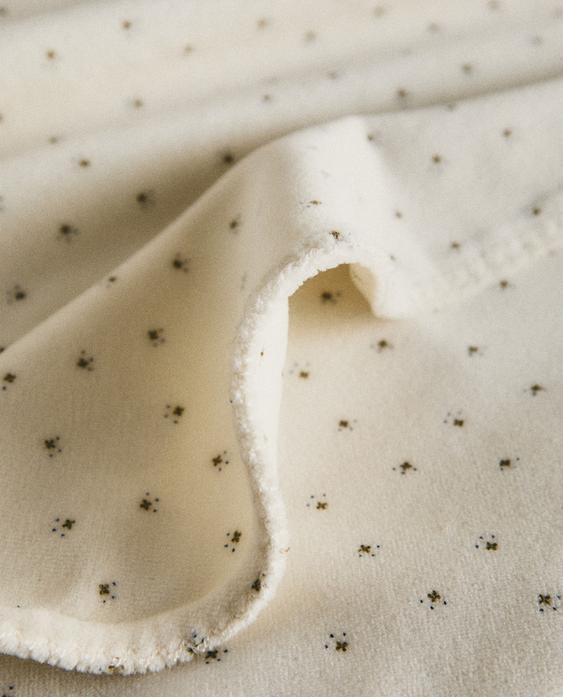 CLOVER PRINT VELOUR BABY BLANKET