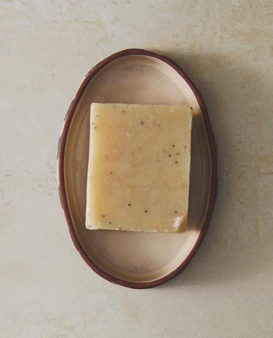 棕色条纹香皂盒