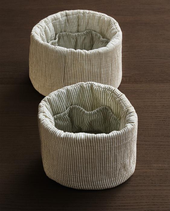 STRIPED MUSLIN ROUND BABY ORGANISER