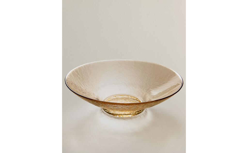 TEXTURED GLASS SALAD BOWL