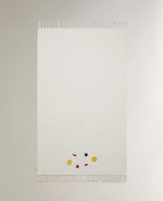 COTTON BEACH TOWEL WITH SHAPES
