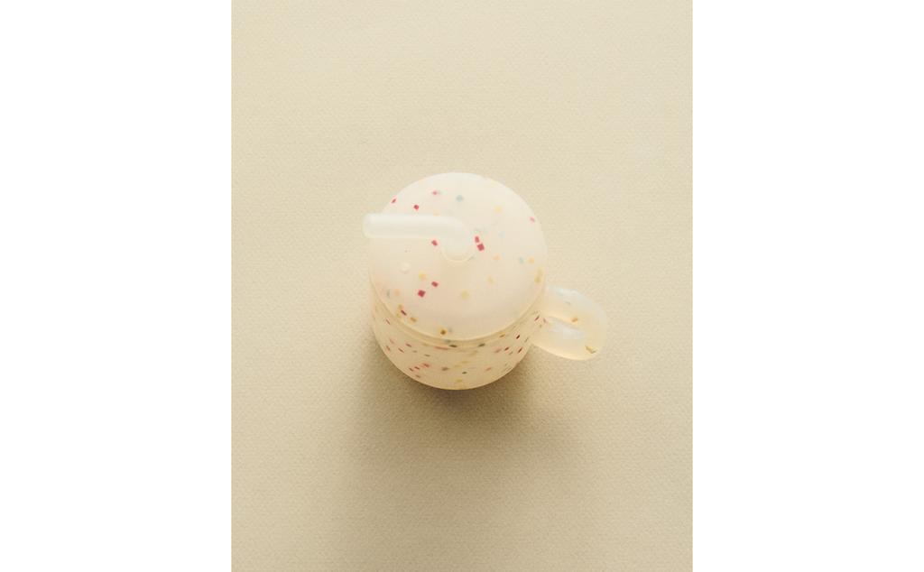 纸屑印花儿童硅胶吸管杯