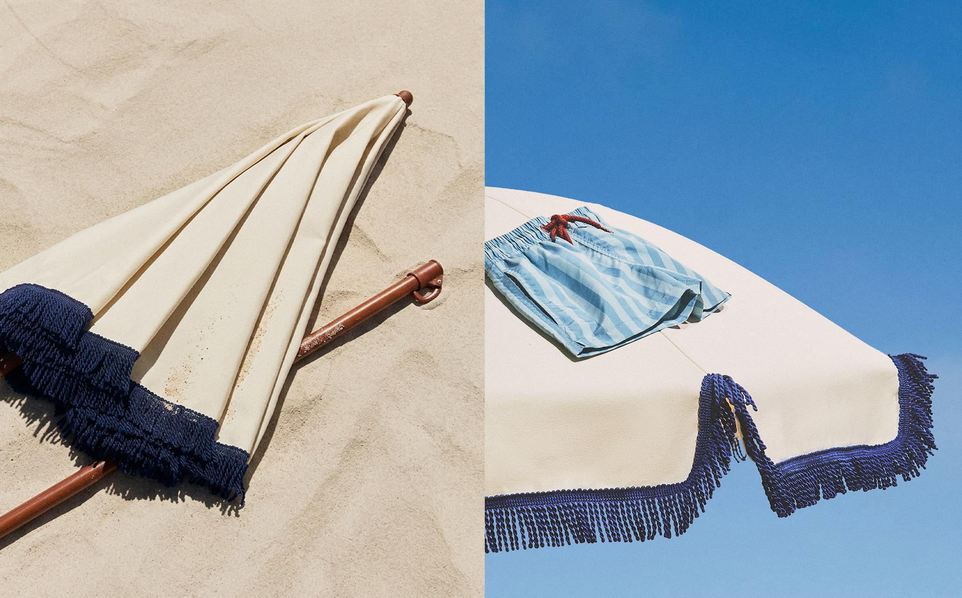 KIDS' BEACH UMBRELLA AND SWIMSUIT
