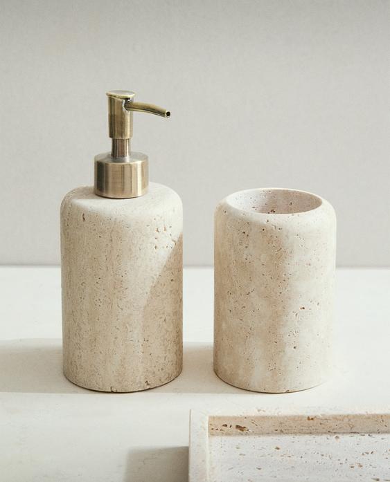 BEIGE MARBLE BATHROOM SET