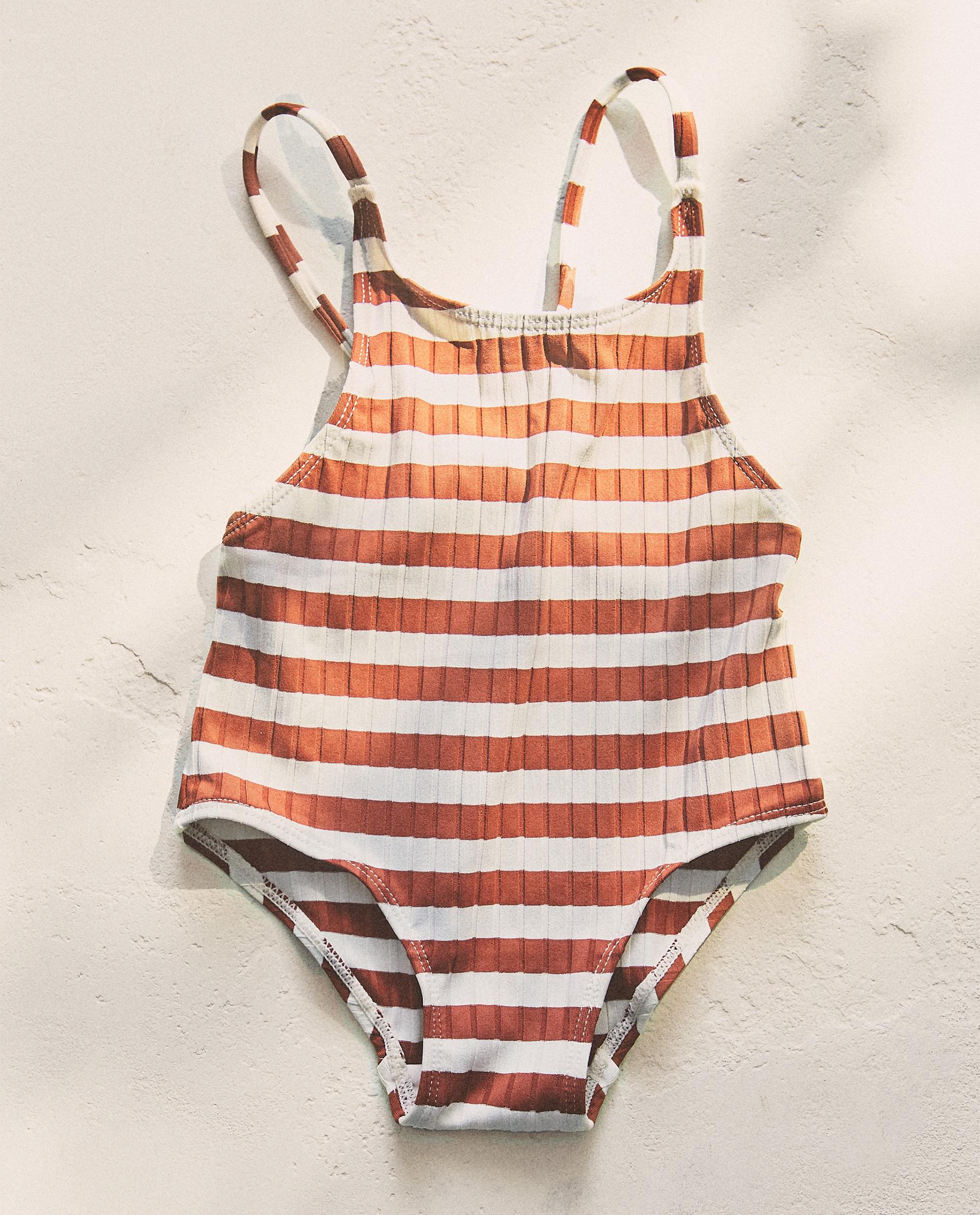 KIDS' STRIPED BEACH SWIMSUIT KIDS' STRIPED BEACH SWIMSUIT