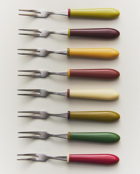 PACK OF MINI COLOURED RESIN FORKS (PACK OF 8)