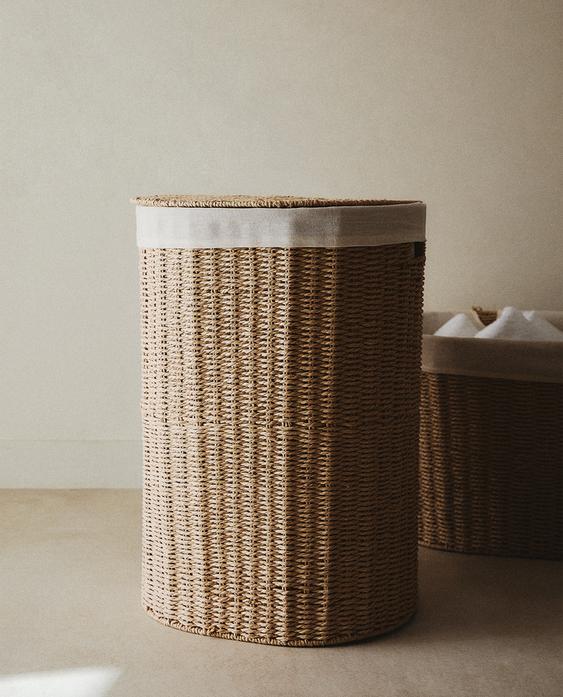 FABRIC-LINED LAUNDRY BASKET FABRIC-LINED LAUNDRY BASKET