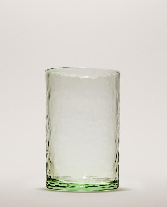 HAMMERED EFFECT GLASS SOFT DRINK TUMBLER
