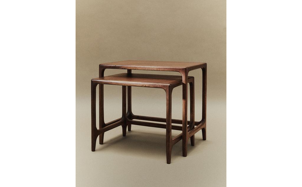 木质嵌套边桌套装（2 件套装）