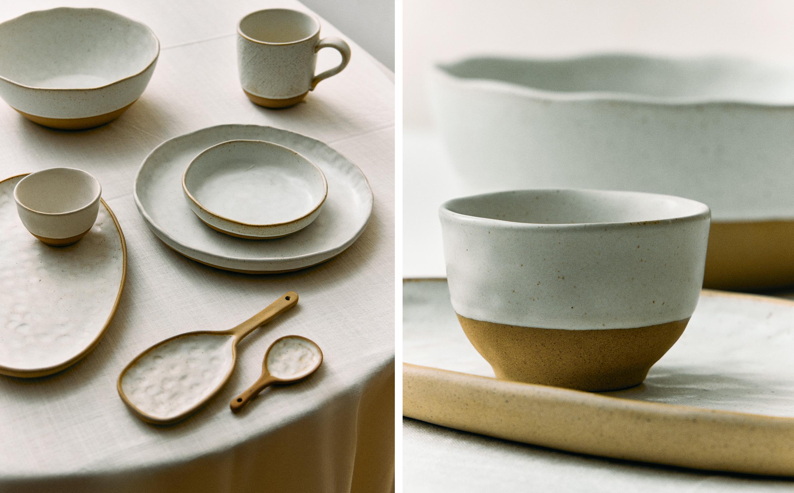 TEXTURED STONEWARE DINNER SET