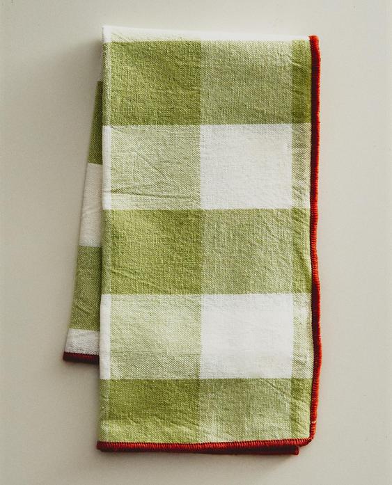 PACK OF CHECK NAPKINS WITH TOPSTITCHING (PACK OF 2)