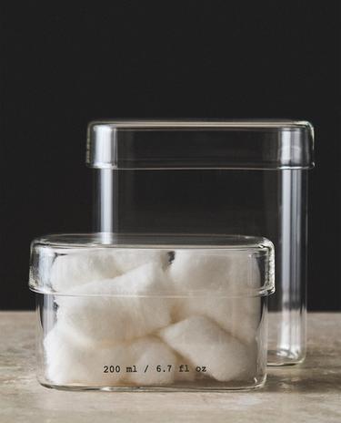 BOROSILICATE BATHROOM ORGANISER JAR WITH LETTERS
