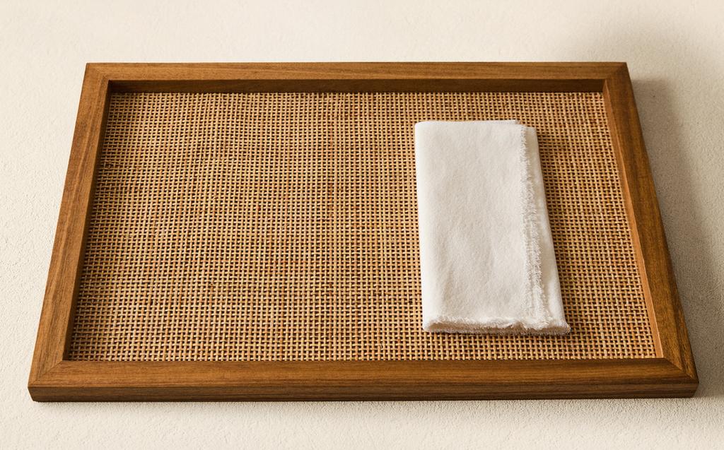 WOODEN RATTAN TRAY WOODEN RATTAN TRAY