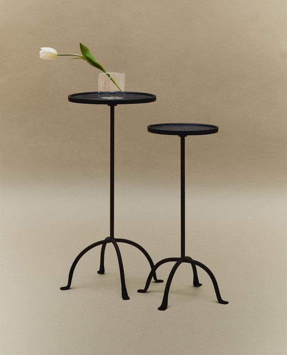 AGED METAL SIDE TABLE AGED METAL SIDE TABLE