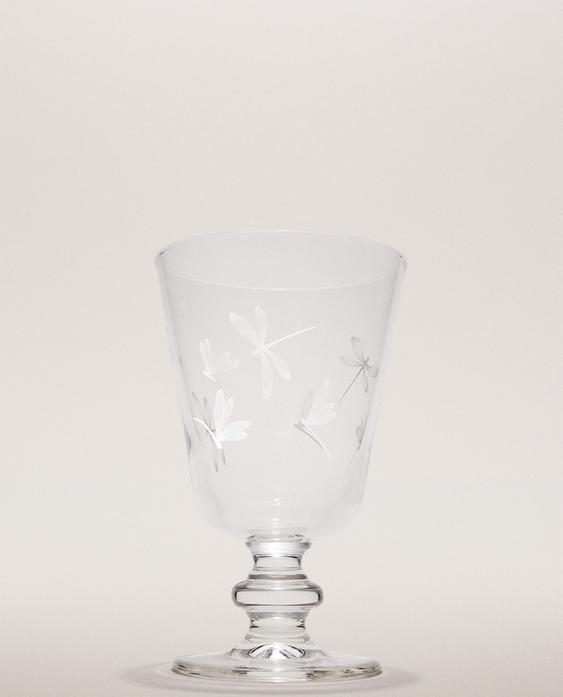 DRAGONFLY TRANSFER WINE GLASS