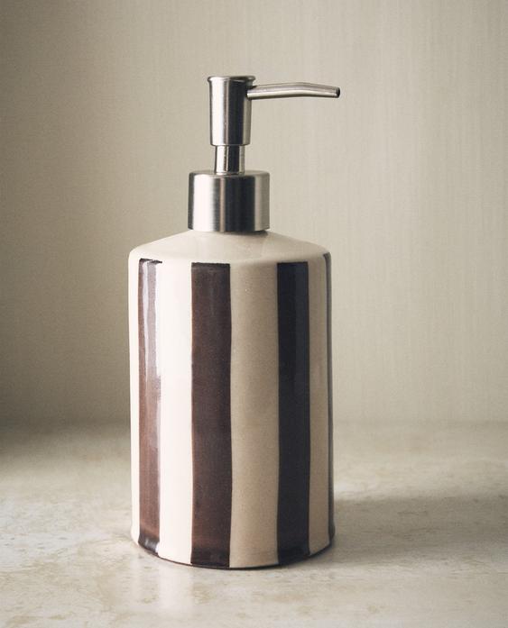 棕色条纹香皂分液器