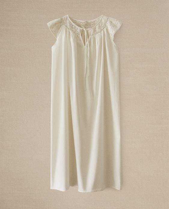 LACE COTTON NIGHTDRESS LACE COTTON NIGHTDRESS