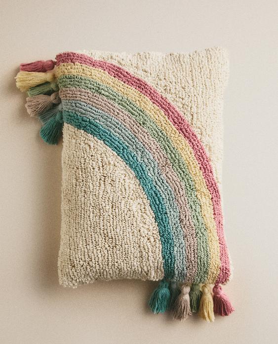 KIDS' RAINBOW CUSHION COVER