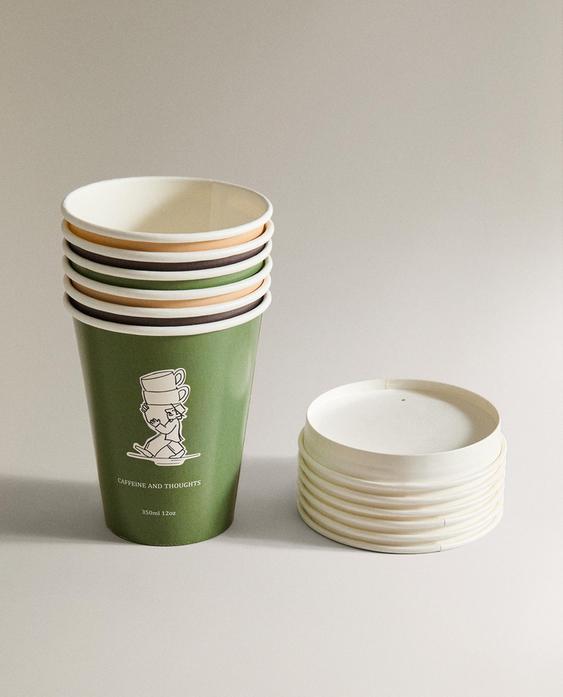 PACK OF COFFEE CUPS WITH LID (PACK OF 6)