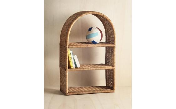KIDS' OVAL RATTAN SHELVING UNIT