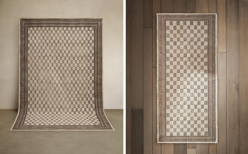 棉质雕版印花地毯