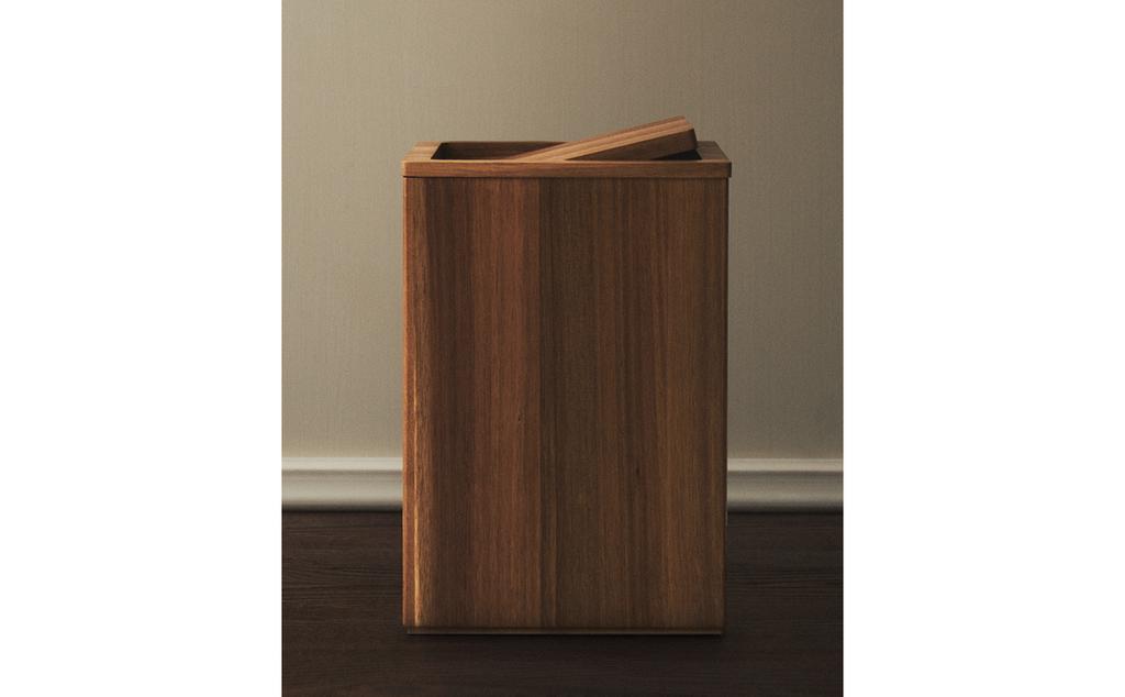 大号方形木质浴室垃圾桶