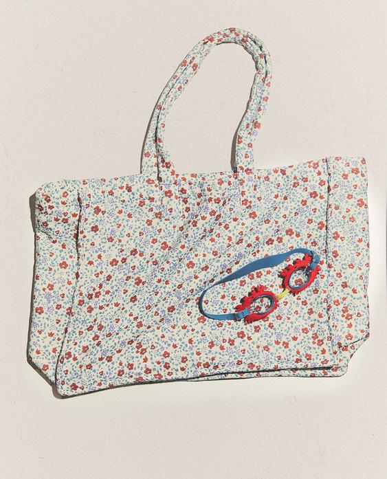 KIDS' FLORAL COTTON BEACH BAG KIDS' FLORAL COTTON BEACH BAG