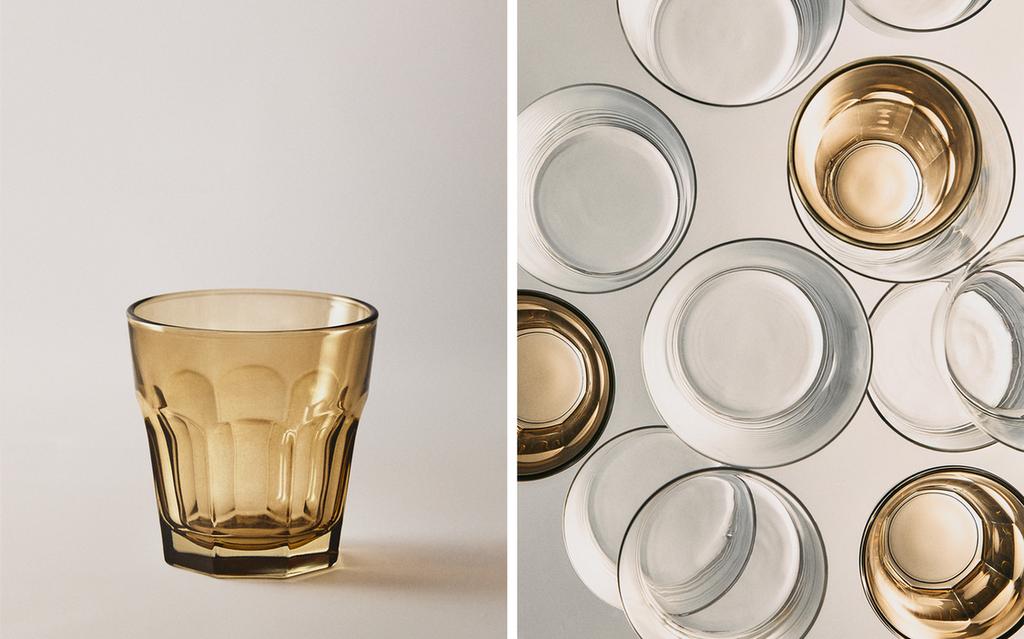 RAISED DESIGN GLASS COFFEE TUMBLER
