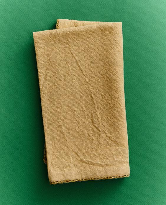 染色线纯色餐巾（2 件套）