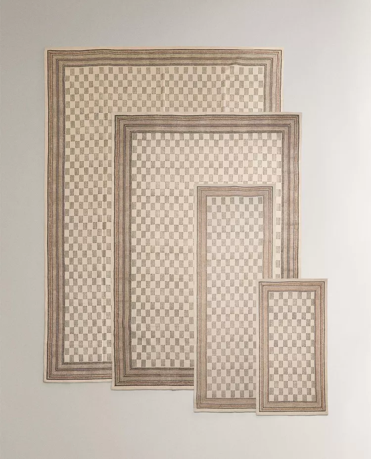BLOCK PRINT COTTON RUG