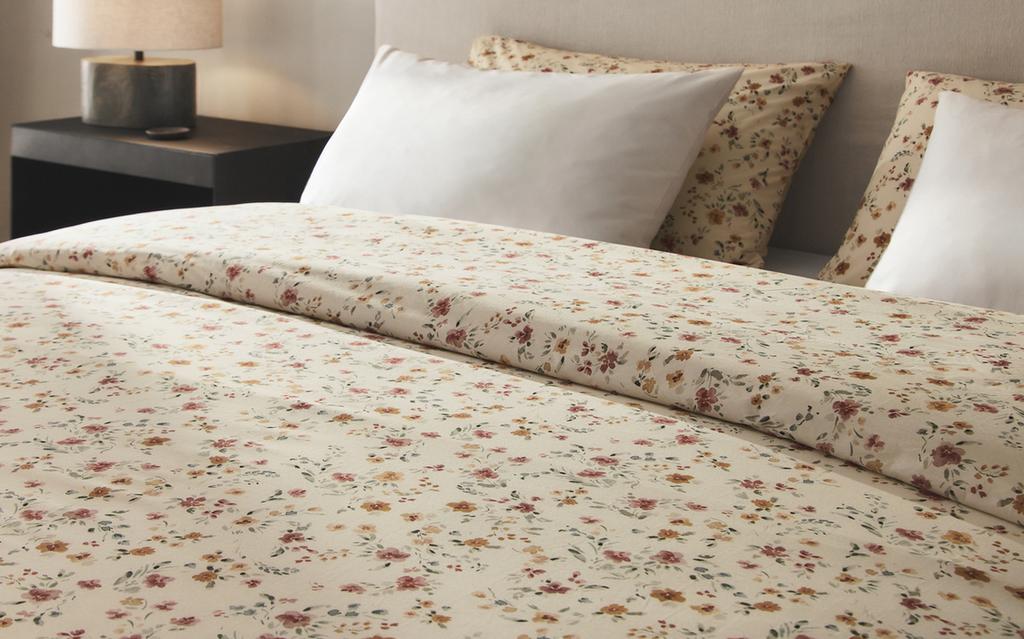 FLORAL COTTON PERCALE DUVET COVER (200 THREAD COUNT)