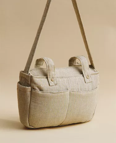 STRIPED MUSLIN MATERNITY PUSHCHAIR BAG