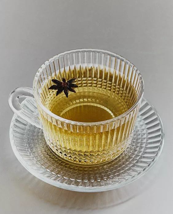 几何浮雕玻璃茶杯