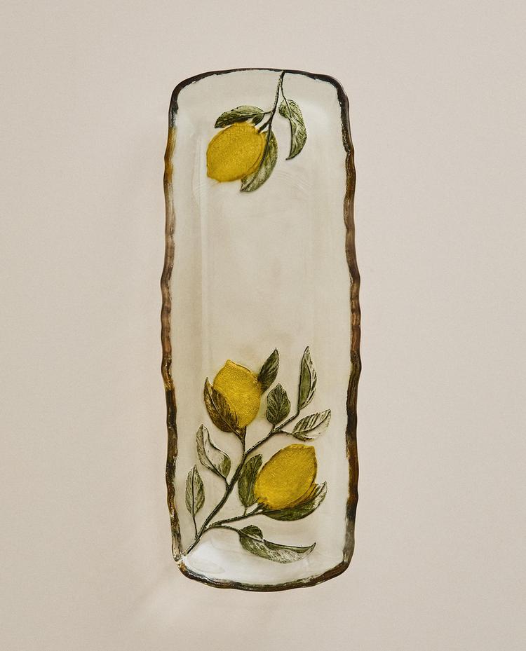 GLASS LEMON SERVING DISH