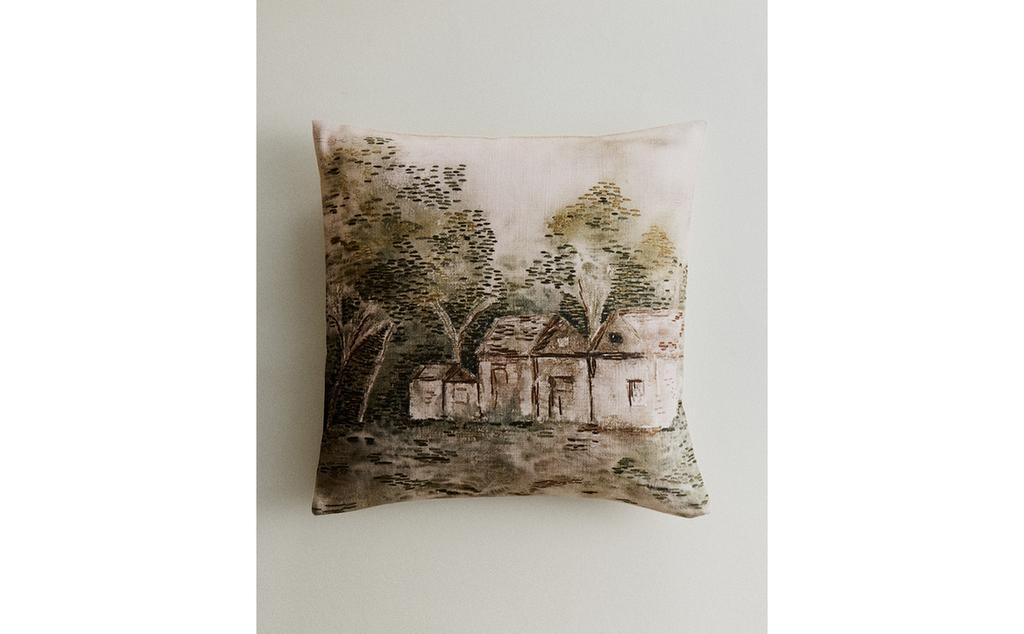 风景印花靠垫套