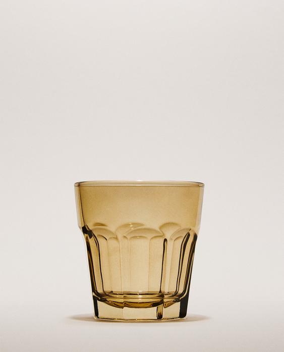 RAISED DESIGN GLASS COFFEE TUMBLER