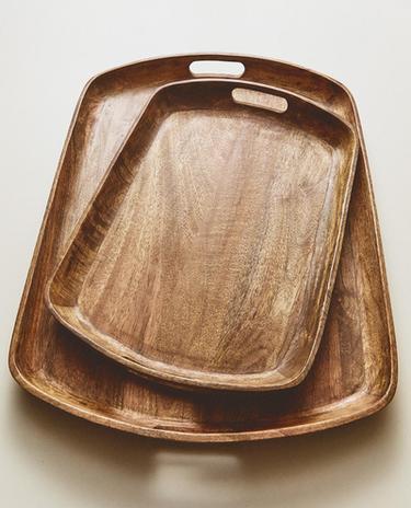 WOODEN TRAY WITH HANDLES