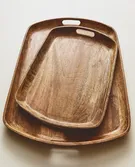 WOODEN TRAY WITH HANDLES